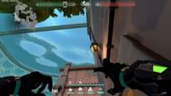 Aim towards the roof, and your fourth bar must line up as per the ping (Image via Riot Games)